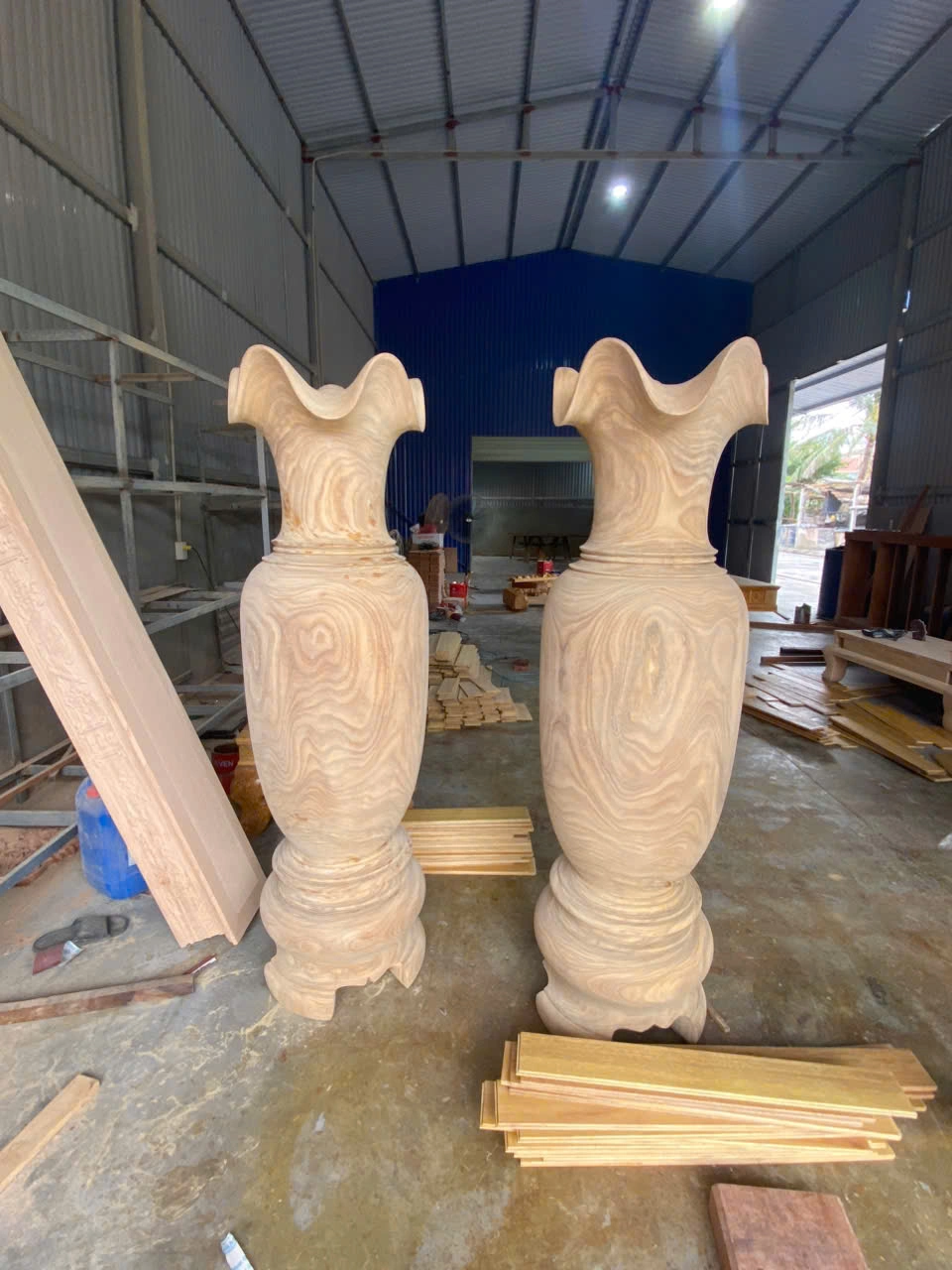 Lục bình gỗ cẩm vàng thô