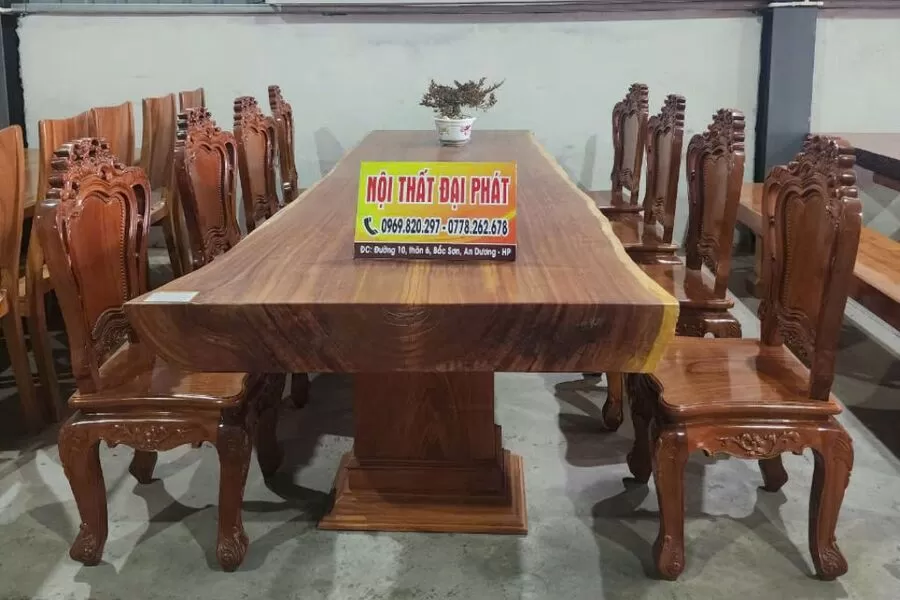 Bộ bàn ghế ăn nguyên khối