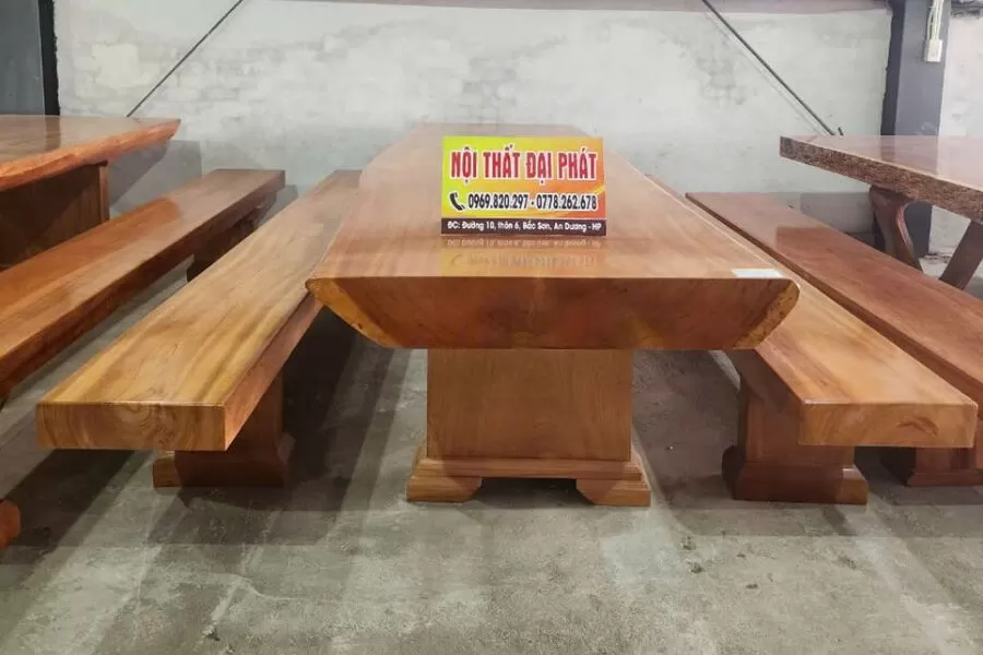 Nội thất bộ bàn ghế gỗ nguyên khối