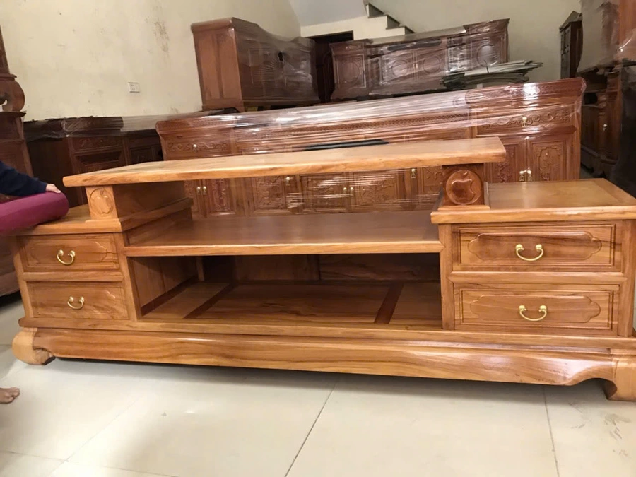 Tivi sofa gỗ gõ đỏ