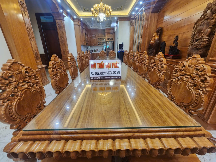 Báo giá mẫu bàn ăn gỗ nguyên khối tự nhiên cao cấp