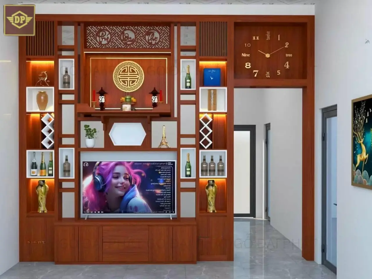 Vách ngăn gỗ phòng khách - Giải pháp tối ưu cho không gian