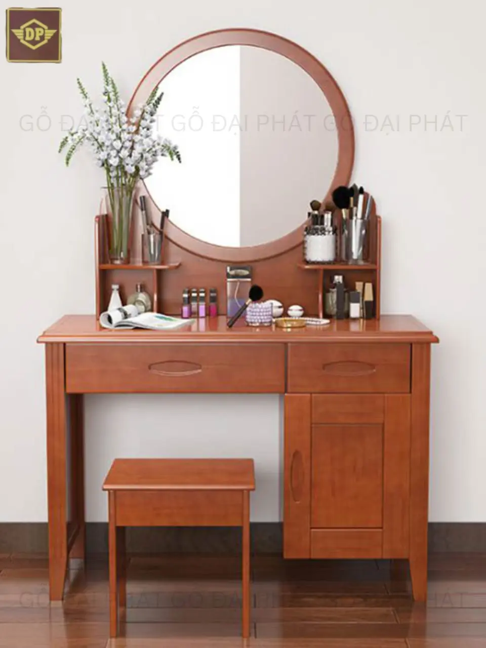 Bàn trang điểm gỗ tự nhiên hiện đại – Thiết kế tinh tế