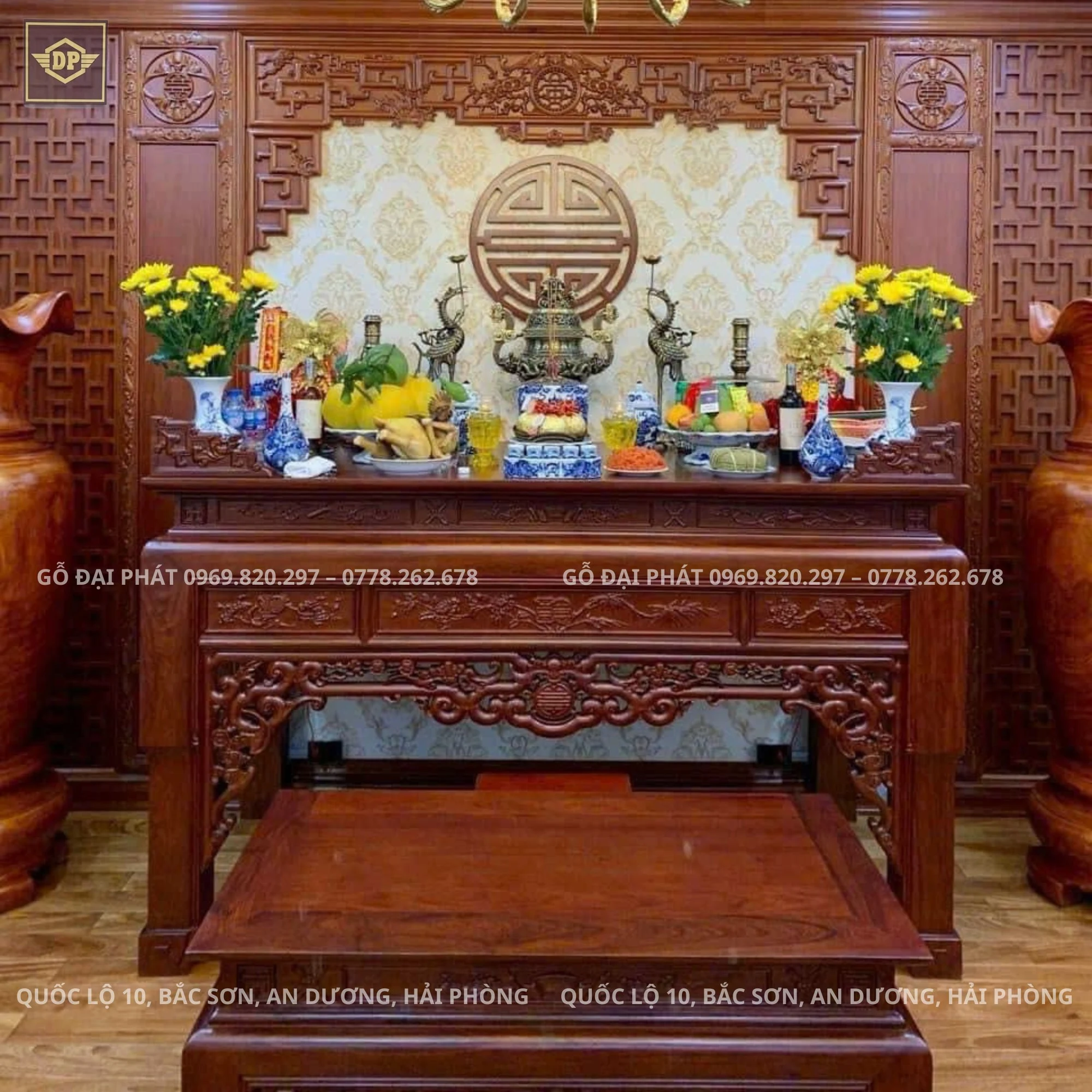 Tổng hợp các mẫu bàn thờ gỗ đẹp, hiện đại làm từ gỗ cao cấp