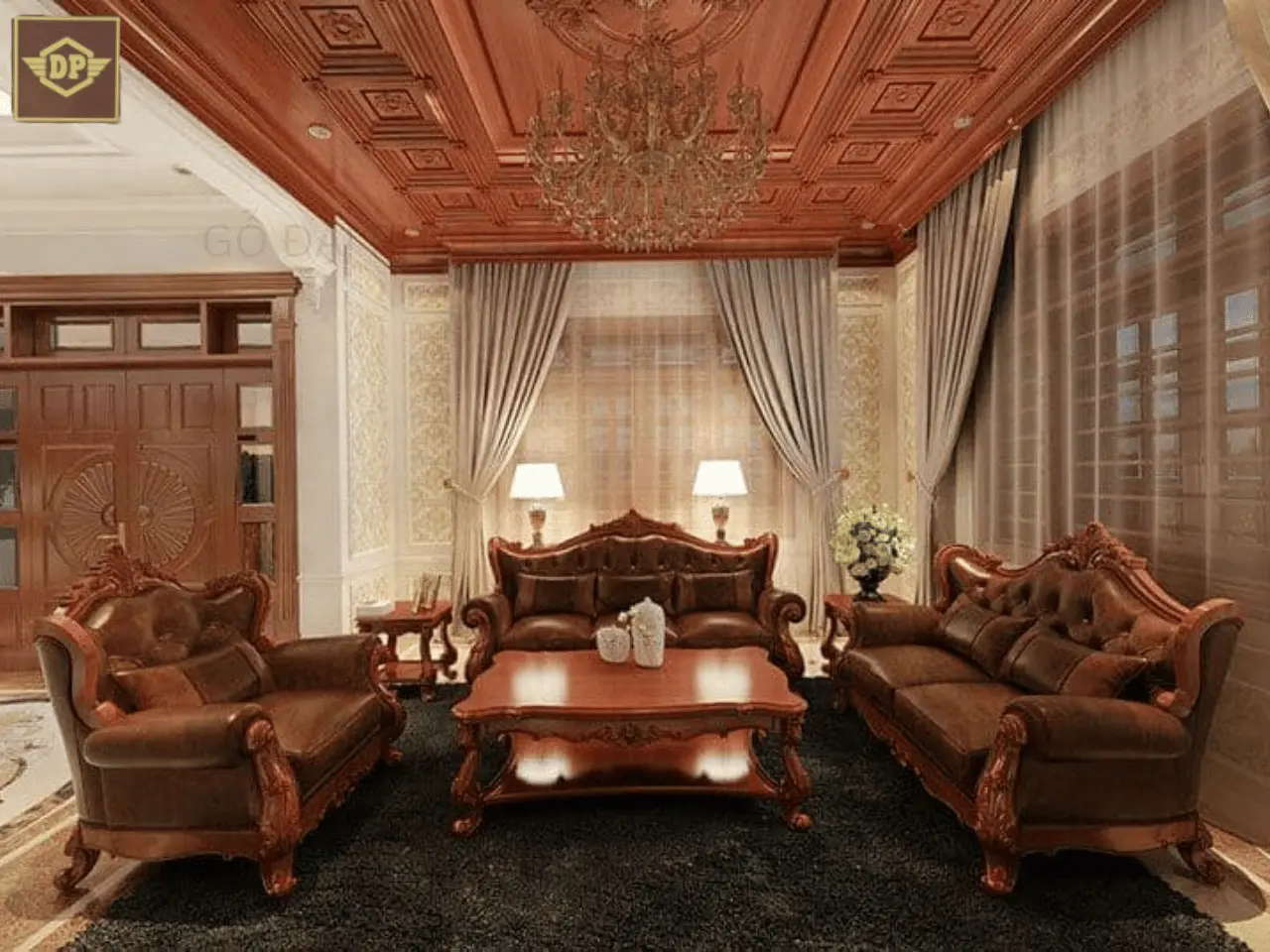 Bộ bàn ghế gỗ phòng khách cao cấp, đẹp và sang trọng