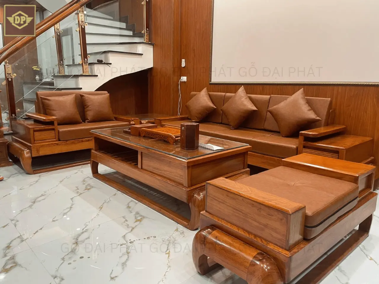 Bộ bàn ghế sofa gỗ hiện đại đóng theo yêu cầu của gia chủ