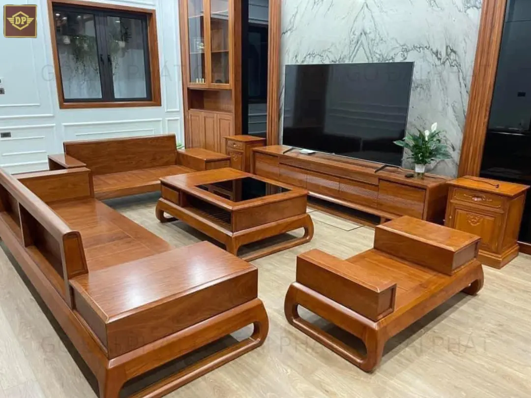 Mẫu bàn ghế gỗ phòng khách cao cấp giá tốt cho gia chủ